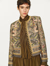 INTO THE EAST 25 Autumn/Winter Moss Green Lace-Up Silk Top/Spliced Layered Silk Skirt ITE-E1DGAW002GR20TP-LV Top